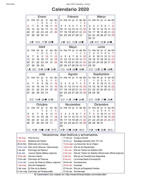 Calendario Lunar 2020 | PDF