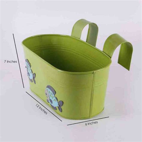 Buy Green Fish Metal Tub Planter online India at plantsguru.com