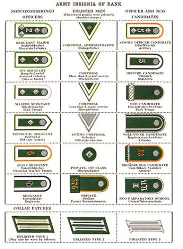 ww2 German army military Rank General officers Insignia uniform guide POSTER | eBay