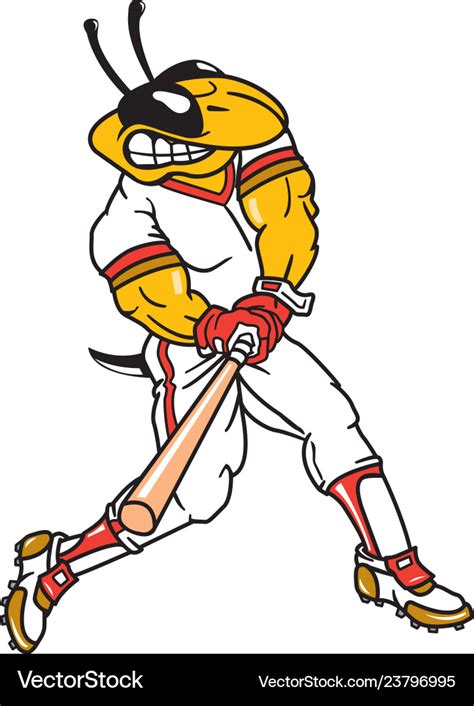 Yellow jacket sports logo mascot baseball Vector Image