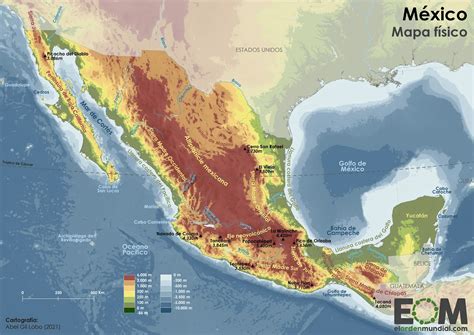 El mapa físico de México - Mapas de El Orden Mundial - EOM