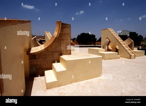 Huge astronomical observation instruments at Jantar Mantar observatory at Jaipur, Rajasthan ...