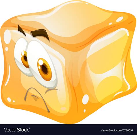 Ice cube with face Royalty Free Vector Image - VectorStock