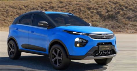 2023 Tata Nexon compact SUV acelift rendered on video