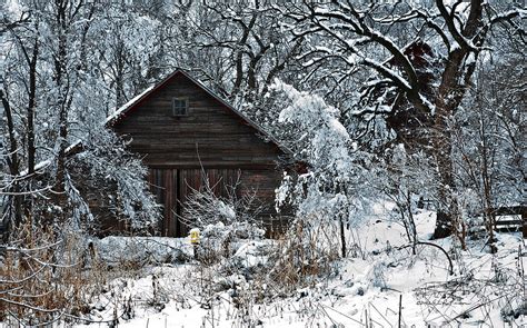 Snow Covered Barn Photograph by Edward Peterson