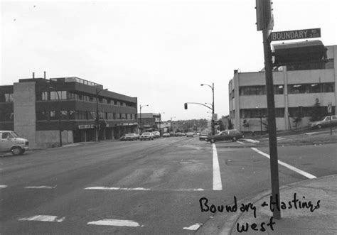 E Hastings St & Boundary Rd, Early 80s | Street view, Vancouver, Scenes