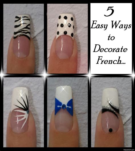5 easy ways to decorate your everyday french tip. MyDesigns4you #nailart #nails #frenchtip https ...