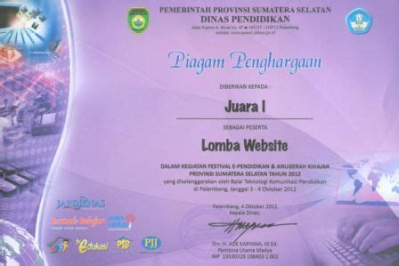 Contoh Piagam Penghargaan Juara 1 Mengikuti Lomba - Biologizone