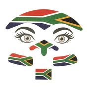 South African Face Temporary Tattoos - Design 2 – Simply Party Supplies