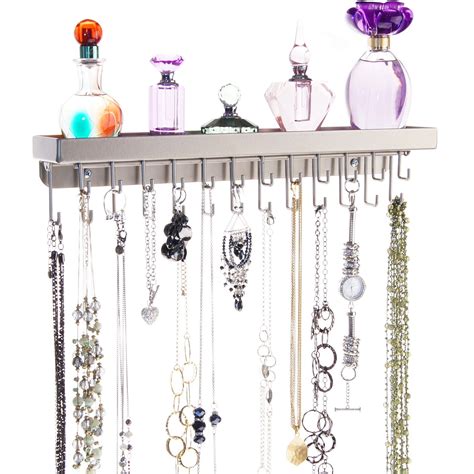 Angelynn's - Necklace Holder Organizer Rack Wall Mount Hanging Long Metal Jewelry Storage Rack ...