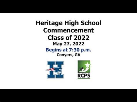 Heritage High School Graduation 2022 - May 27, 2022, 7:30 p.m. - YouTube