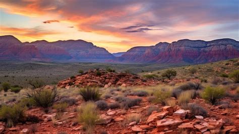 Premium Photo | Red Rock Canyon at Sunrise Landscape Background