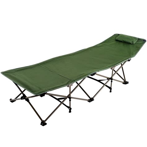 REDCAMP Camping Cots for Adults, Folding Cot Bed with Attached Pillow, Easy & Portable Cot, Free ...