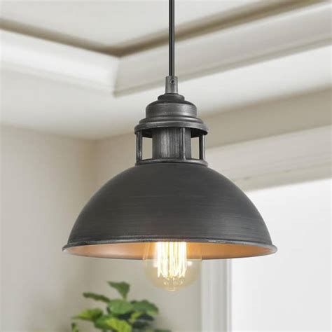 LNC 1-Light Industrial Farmhouse Barn Pendant Light Modern Dark Gray Island Bar Pendant Ceiling ...