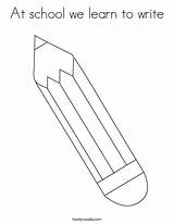 At School We learn To Write Coloring Page  Twisty Noodle sketch template