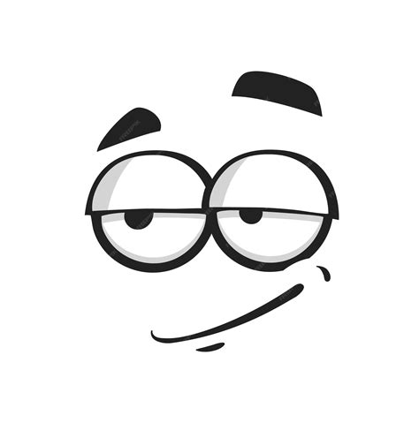 Premium Vector | Cartoon face smirk or simper emoji character