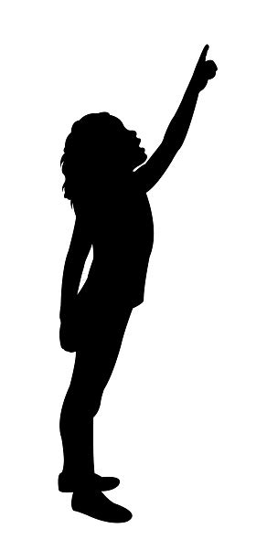 A Girl Pointing Finger Silhouette Vector Stock Illustration - Download Image Now - iStock