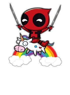 Deadpool Unicorn Rainbow Movie Funny Tshirt