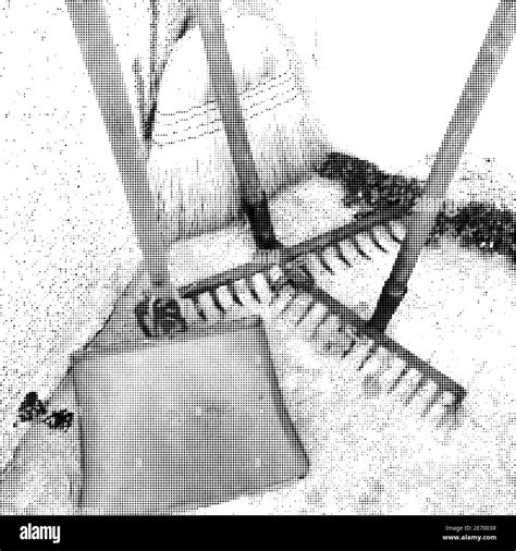 Garden tools - shovel, broom, rake. Illustration Stock Photo - Alamy