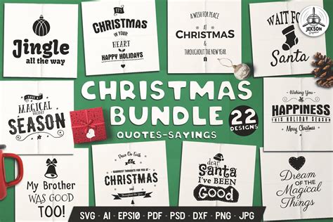 Christmas Quotes Bundle | Svg Silhouette Sayings For Cricut - Design Cuts