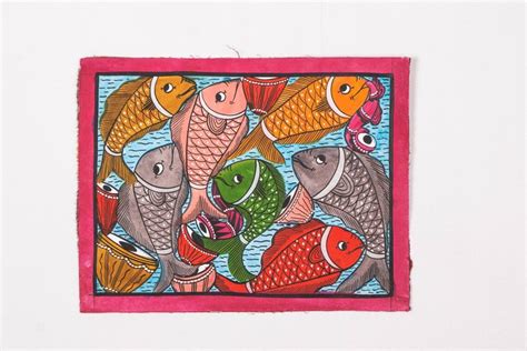 Traditional Patua Painting 9in X 7in Fish 3 - Etsy