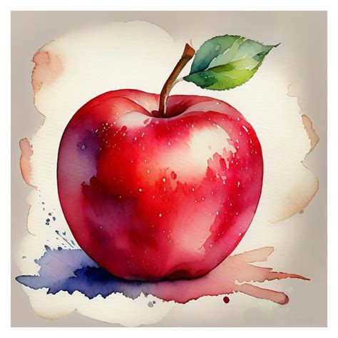 Kashmiri apple watercolor drawing | Clipart Nepal