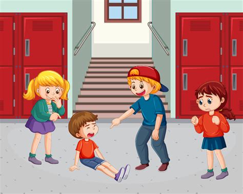 School bullying with student cartoon characters 13763211 Vector Art at Vecteezy