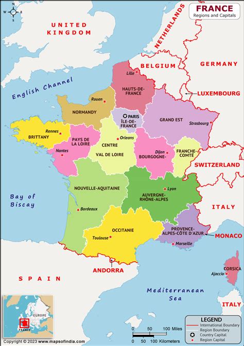 France Map With Capital - Freddy Bernardine