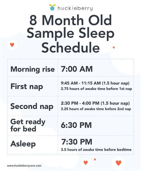 8 month old sleep schedule: Bedtime and nap schedule | Huckleberry