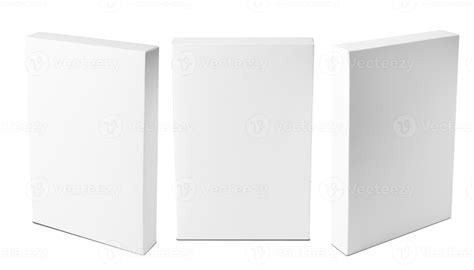 Set of White box mockup isolated on white background with clipping path ...