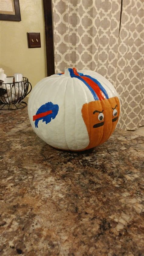 Buffalo Bills - No Carve Pumpkin | Fun halloween crafts, Pumpkin decorating, Painted pumpkins