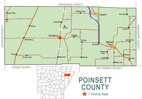 Poinsett County Map - Encyclopedia of Arkansas