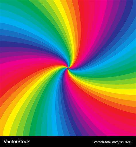 Rainbow colorful spiral background Royalty Free Vector Image