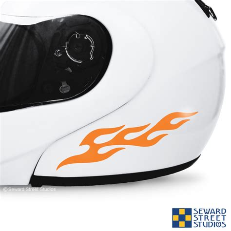 Set of 2 Flames Reflective Helmet Decals – Seward Street Studios