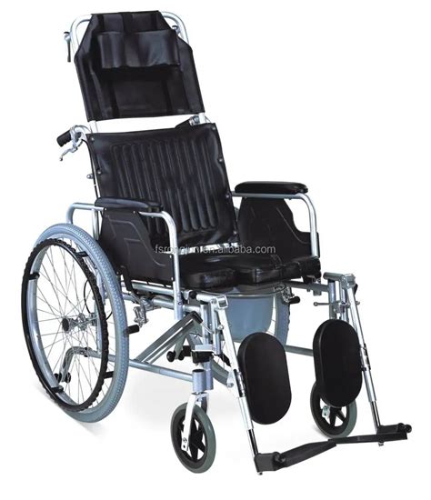 Steel Handicapped Heavy Duty Potty Wheelchair With Reclining Backrest ...