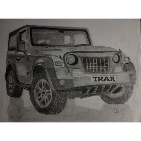 Mahindra Thar Drawing