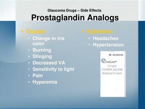 PPT - Role of Prostaglandin Analogs in The Treatment of Glaucoma PowerPoint Presentation - ID:355806