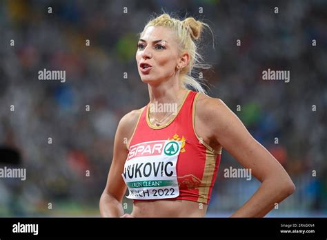 Marija Vukovic (Montenegro). High Jump Silver Medal. European Championships Munich 2022 Stock ...