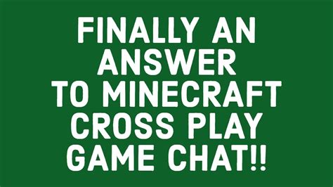 FINALLY AN ANSWER TO MINECRAFT CROSS PLAY GAME CHAT!! - YouTube