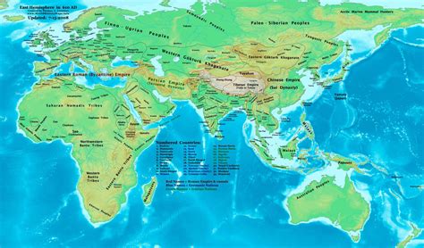 World map 610 AD - World History Maps