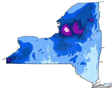 New York State Annual Snowfall Map • NYSkiBlog Directory