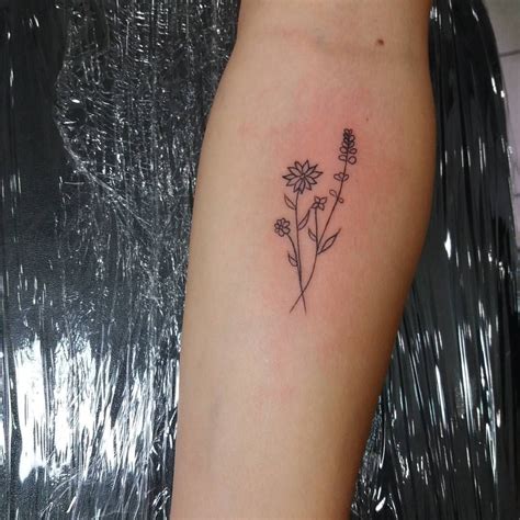 Wildflower Simple Minimalist Flower Tattoo Designs - bmp-bloop