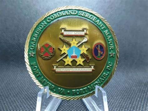 US ARMY GARRISON Command Sergeant Major Fort Myer Fort McNair Challenge Coin 2" $26.09 - PicClick