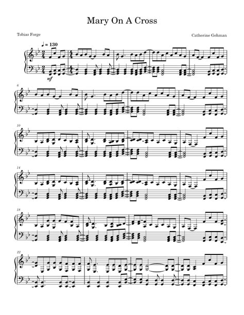 Mary On A Cross – Ghost Sheet music for Piano, Clarinet bass (Piano-Voice) | Musescore.com