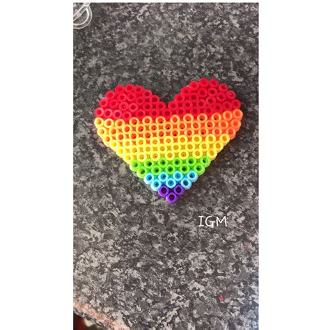 Rainbow Heart - Hama bead | Hama beads design, Hama beads, Perler beads