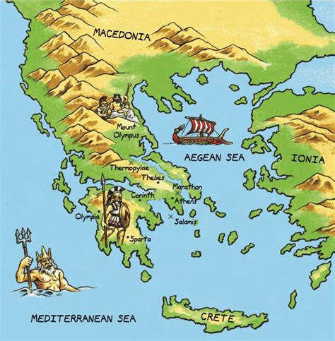 Map of Ancient Greece by Jaimee Martin | Ancient greece map, Ancient ...