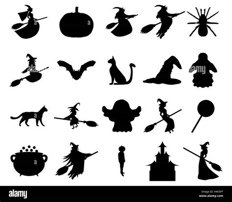 Silhouettes set for Halloween party Stock Vector Image & Art - Alamy