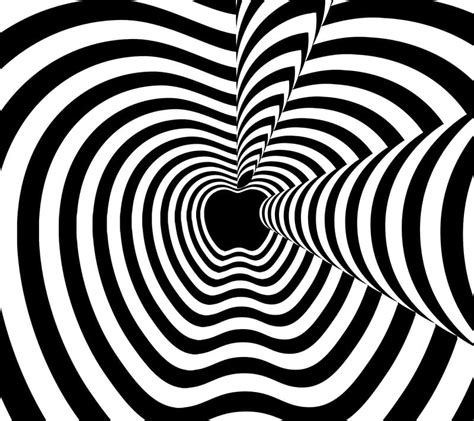 Illusion Apple, black, white, HD wallpaper | Peakpx