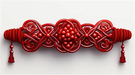 Premium Photo | Red Chinese Knots String on White Transparent Background