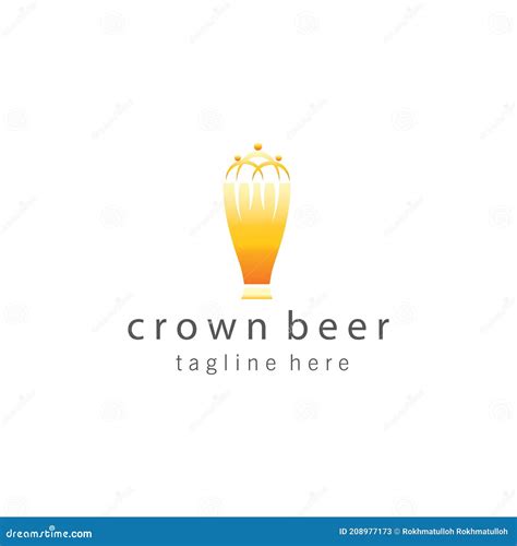 Beer Logo Illustration Crown Icon Vector Design Color Stock Vector - Illustration of vintage ...